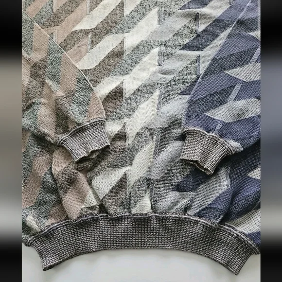 Vintage St Croix Men's Knit Sweater Coogi Style Biggie Cosby L Made USA - Picture 6 of 16